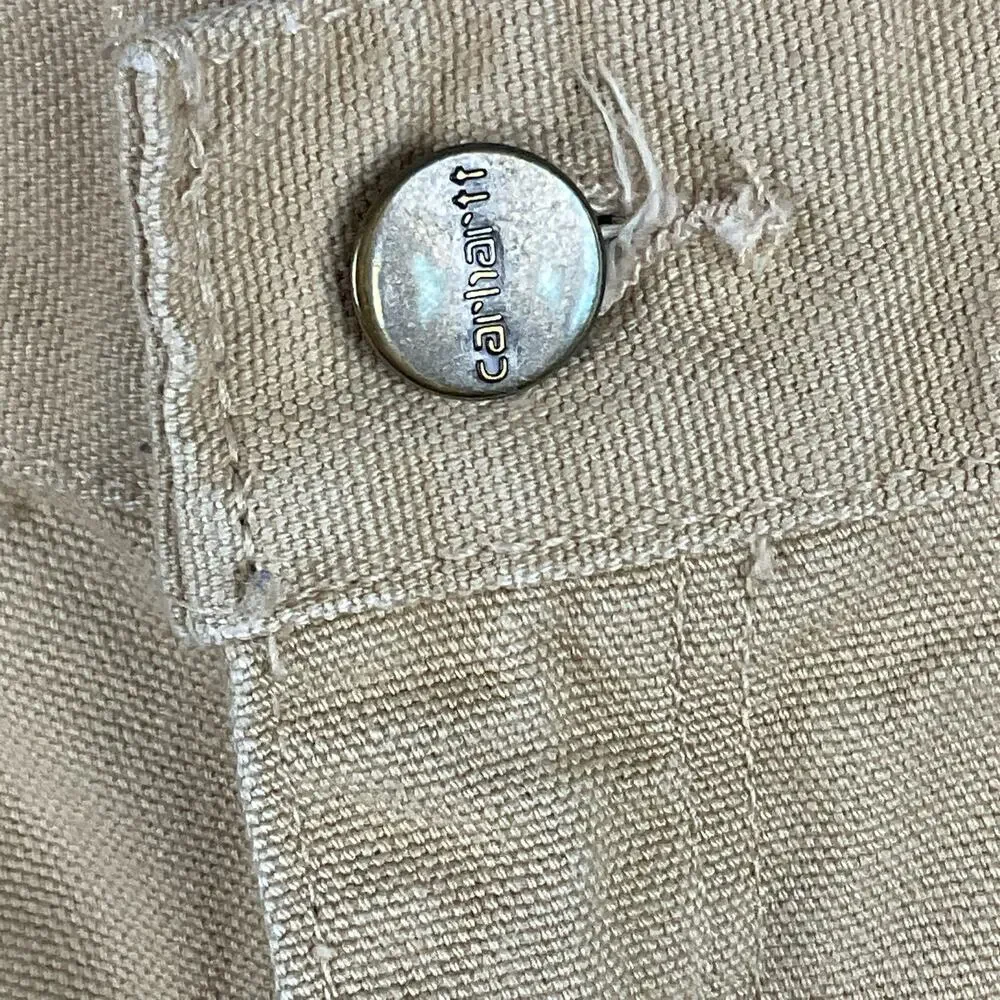 Carhartt B11 Washed Duck Work Pants Cargo Dark Khaki Tan Wet Pants size 36 x 30